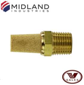 3v Sales Em-48 Midland Metals Sintered Bronze 300028 Brass Cone Muffler 1 Inch Npt