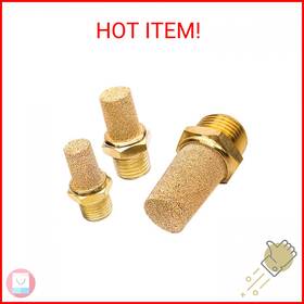 Beduan 1kl-03650-bst 3 Pcs Pneumatic Brass Exhaust Muffler Filter 3/8 Inch Male Thread Hex Sinter
