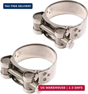 Galepromot 701555411968 2pcs Exhaust Clamp Stainless Steel Band Replacement For Motorcycle