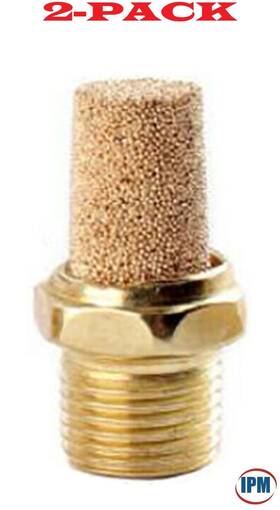 Ipm Emb-1n 2-pack 1/8 Inch Npt Pneumatic Exhaust Muffler Sintered Bronze Cone Style
