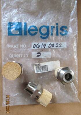 Legris 0614-00-22 New Threaded Silencer/ Muffler Nickel Plated Brass