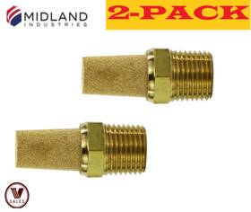 Midland Metals 300-026 2-pack New 300026 Sintered Bronze Muffler Brass Body 3/4 Inch Npt
