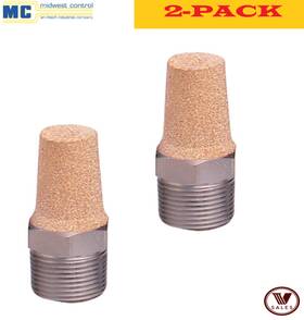 Midwest Control Em-75 2-pack Em-75nickel Plated Steel Pneumatic Exhaust Muffler3/4 Inch Mpt