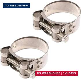 Mozff 783647430125 2pcs Exhaust Clamp Stainless Steel Band Replacement For Motorcycle