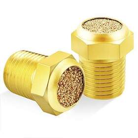 Tailonz Pneumatic 414721674884 Sintered Bronze Exhaust Muffler 1/8 Inch Npt Brass Body Pack Of 10