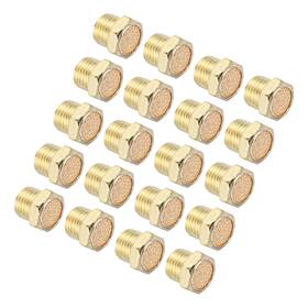 Uxcell 679134780418 20pcs Pneumatic Exhaust Muffler 1/4 Inch Npt Male Air Line Fitting