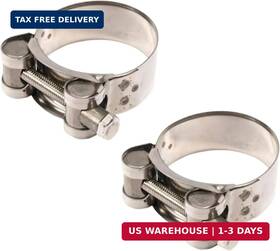 Waign 733490256281 2pcs Exhaust Clamp Stainless Steel Band Replacement For Motorcycle
