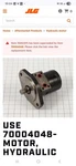 Jlg 70004048 Hydraulic Motor. 70002075 Parker TB0065BM590AAAC Used Good Working. Fixed Price $349.99.